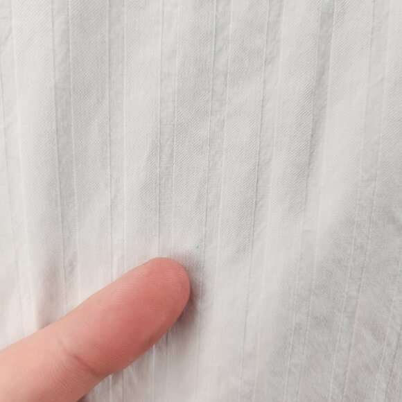 Faconnable XL Cotton Button-Down Striped White French Long Sleeve Shirt Mens - Picture 13 of 16